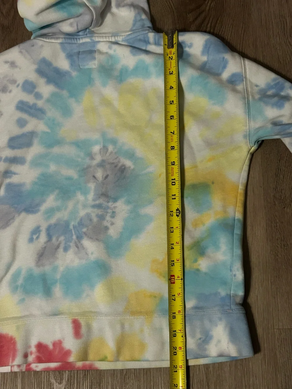 GAP Kids Tie Dye Hoodie XL (12) Blue Yellow Pink Pullover Sweatshirt